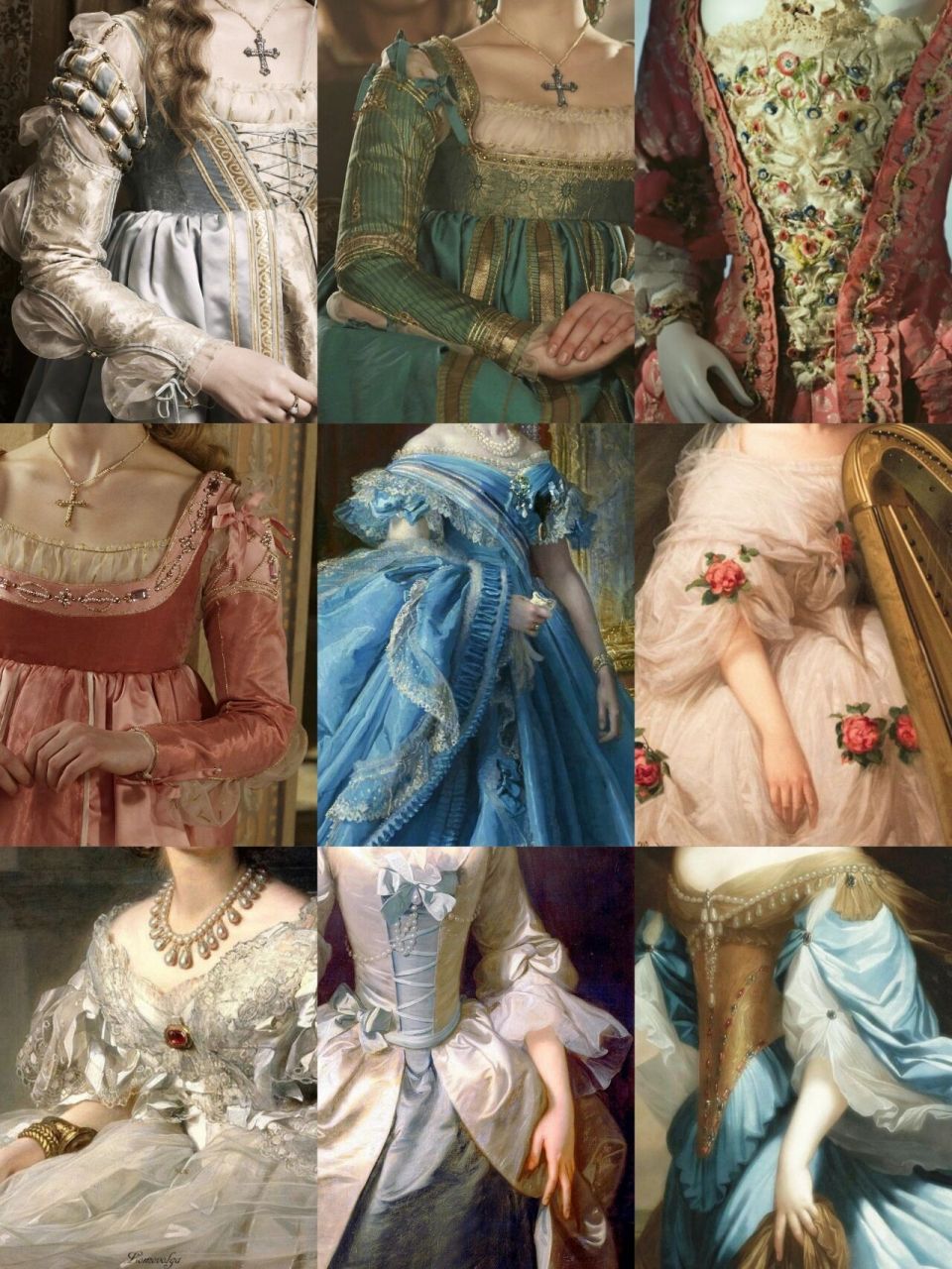 公主裙欧洲古典服饰洛可可宫廷风细节欣赏