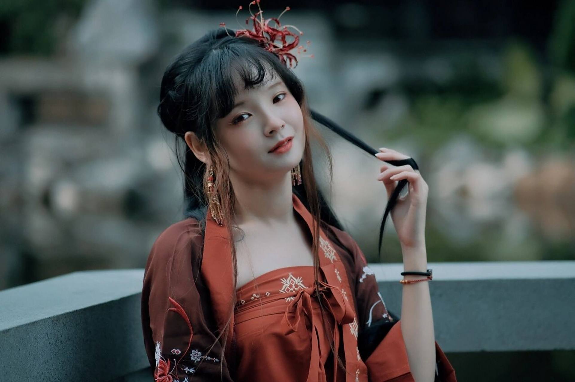 深圳约拍‖彼岸花宋制汉服-花谷子 忘川河畔,花开荼靡.