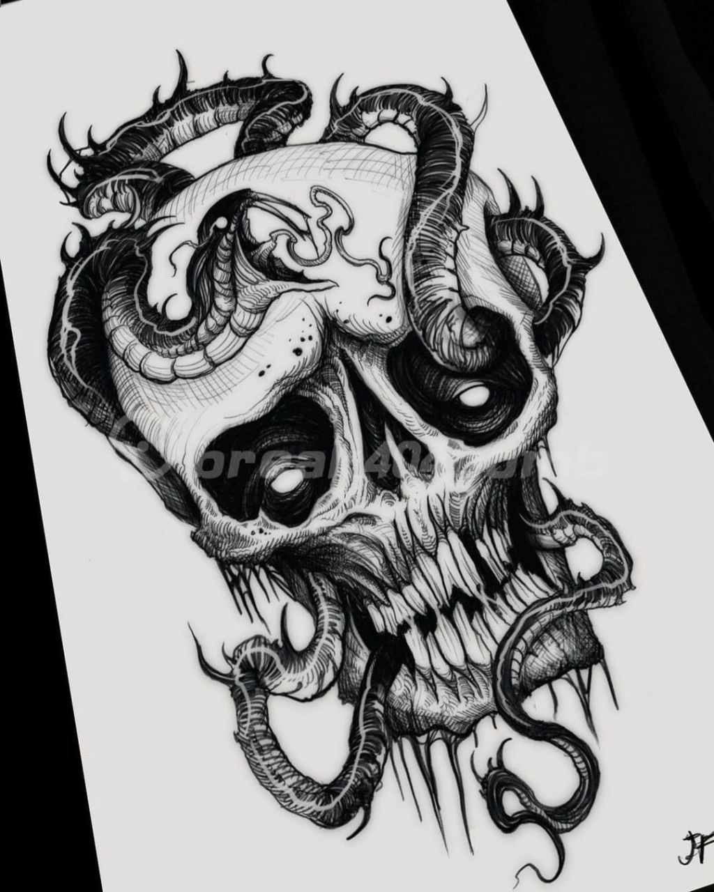 暗黑纹身手稿|欧美暗黑纹身 暗黑纹身手稿 #暗黑纹身# #tattoo# #纹身