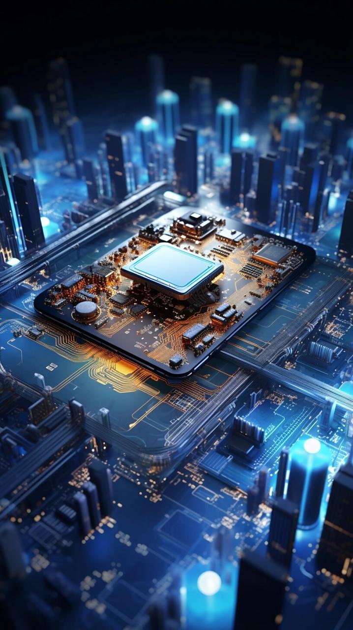 有趣的可视化高清电路板手机壁纸4k立体特效 高清手机壁纸电路板系列