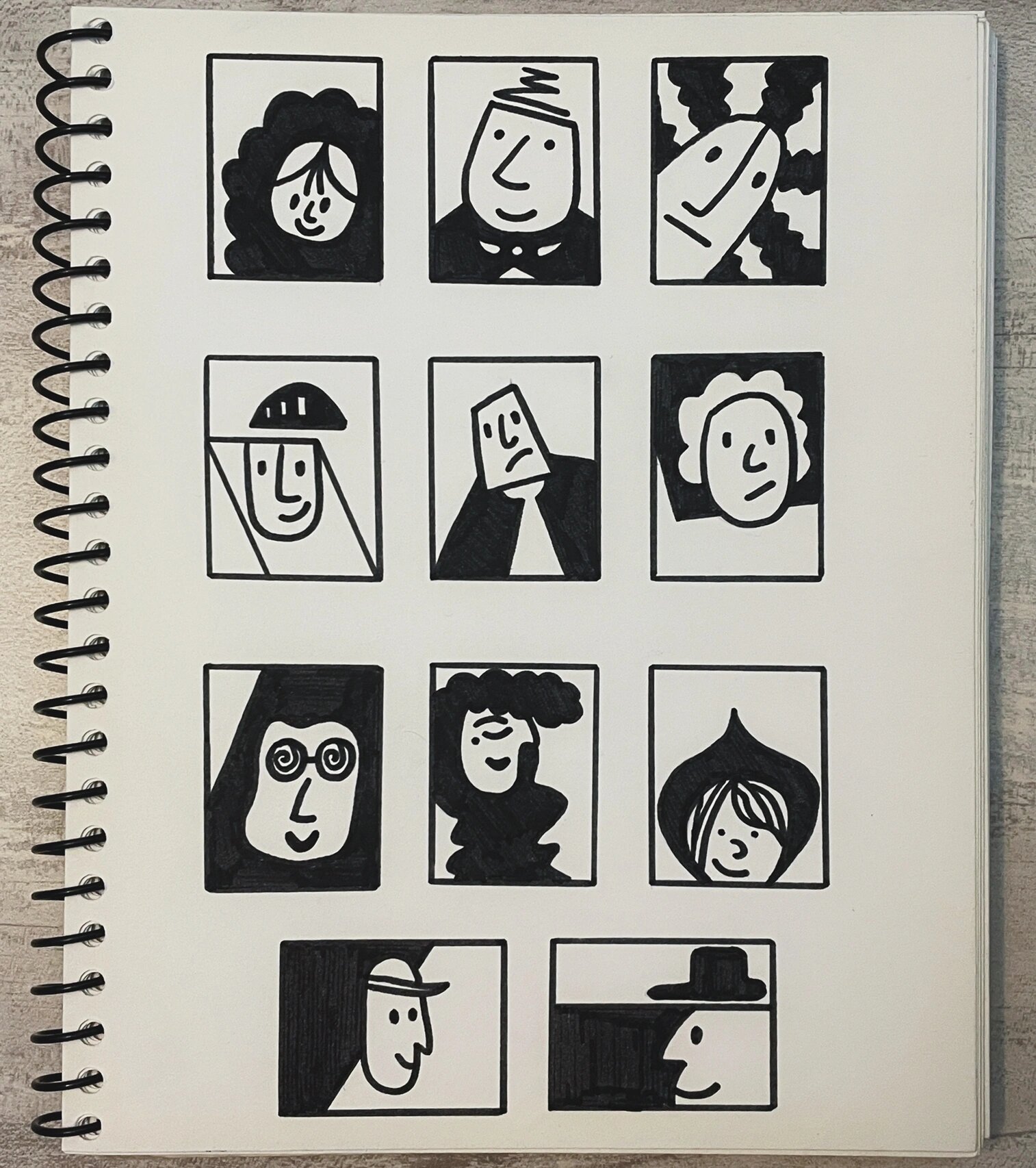 临摹简笔画|黑白人物抽象篇