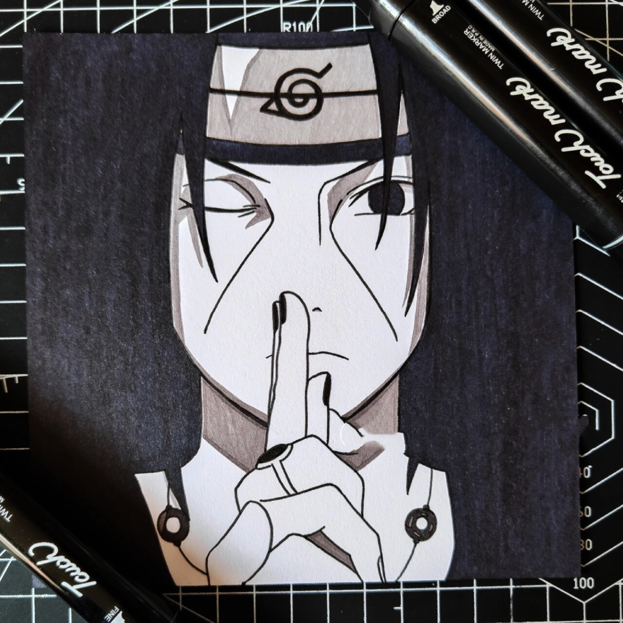 【火影忍者手绘|黑白】宇智波鼬