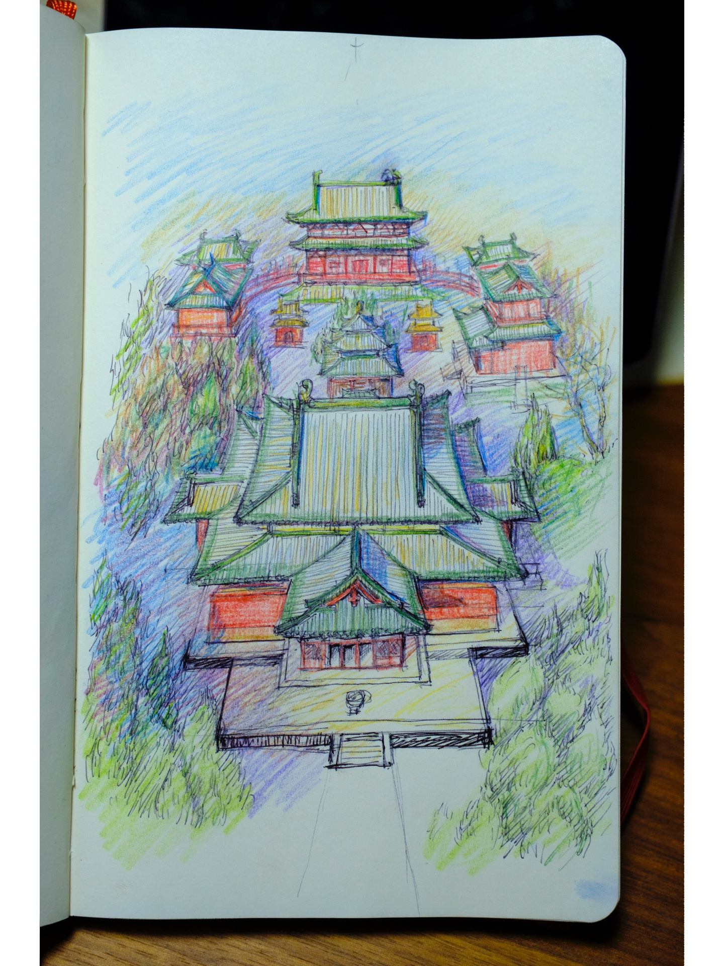 手绘古建筑|正定隆兴寺摩尼殿