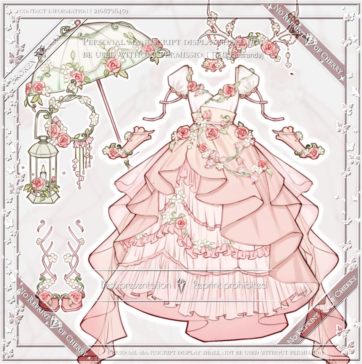 服设 | 晨露玫瑰93 定制服设,玫瑰主题下午茶,温柔的小裙子