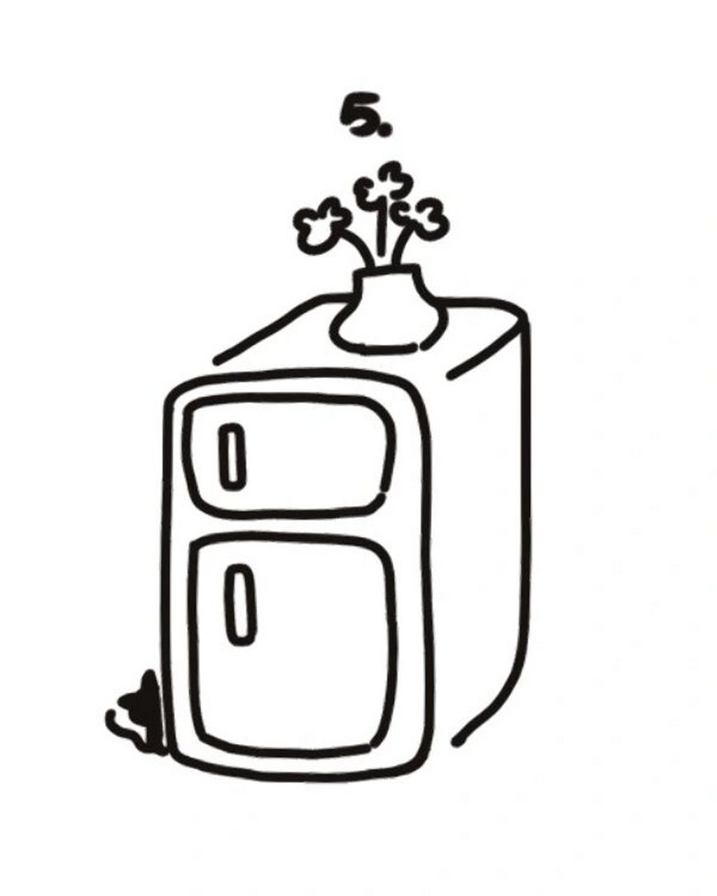 95手绘教程|如何画复古小冰箱? 一起来学着画一个复古小冰箱吧.