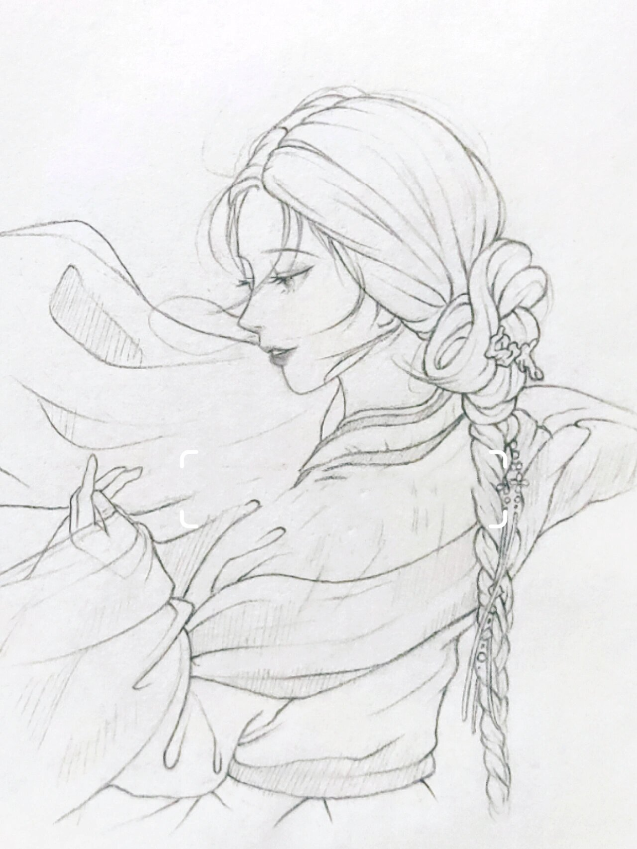 古风人物线稿教程~含步骤图 好喜欢这个绝美侧脸 画的是这个小姐姐