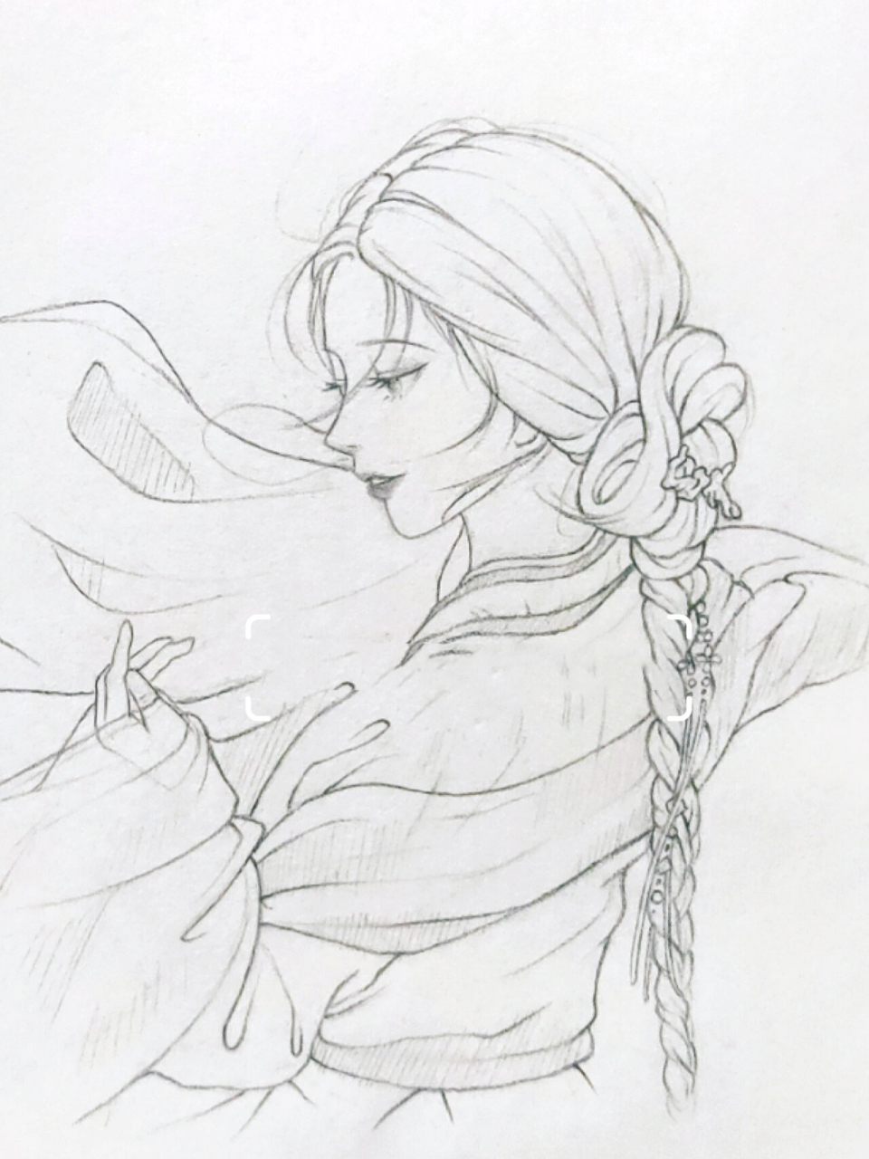 古风人物线稿教程~含步骤图 好喜欢这个绝美侧脸 画的是这个小姐姐