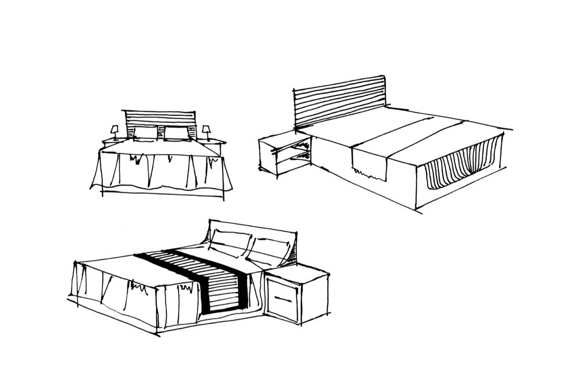 手绘练习⑥——床,灯,饰品 床 :93作为卧室的主题,在室内设计中占