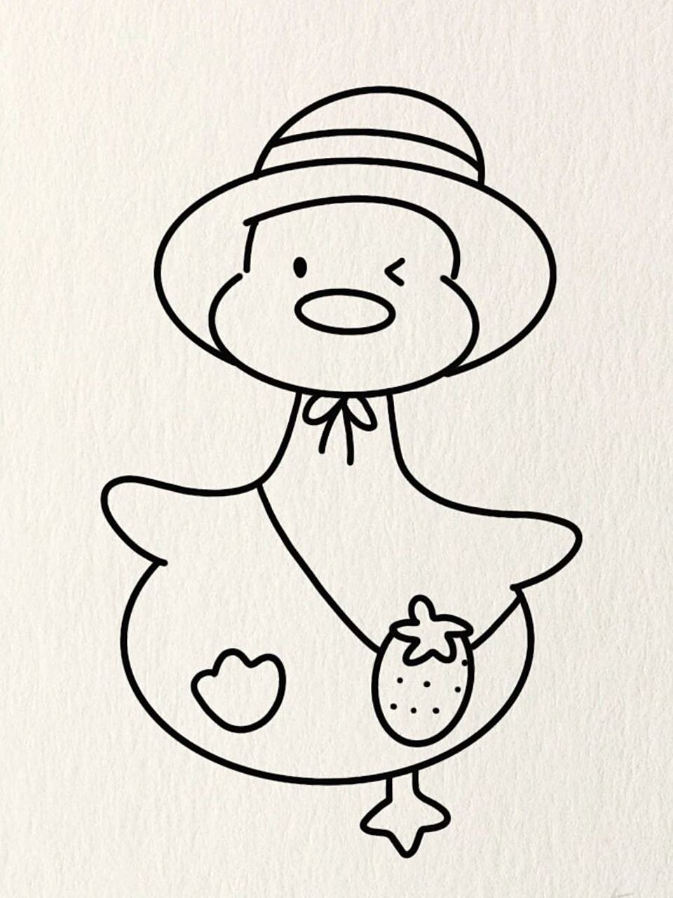 简笔画教程|可爱小鸭子