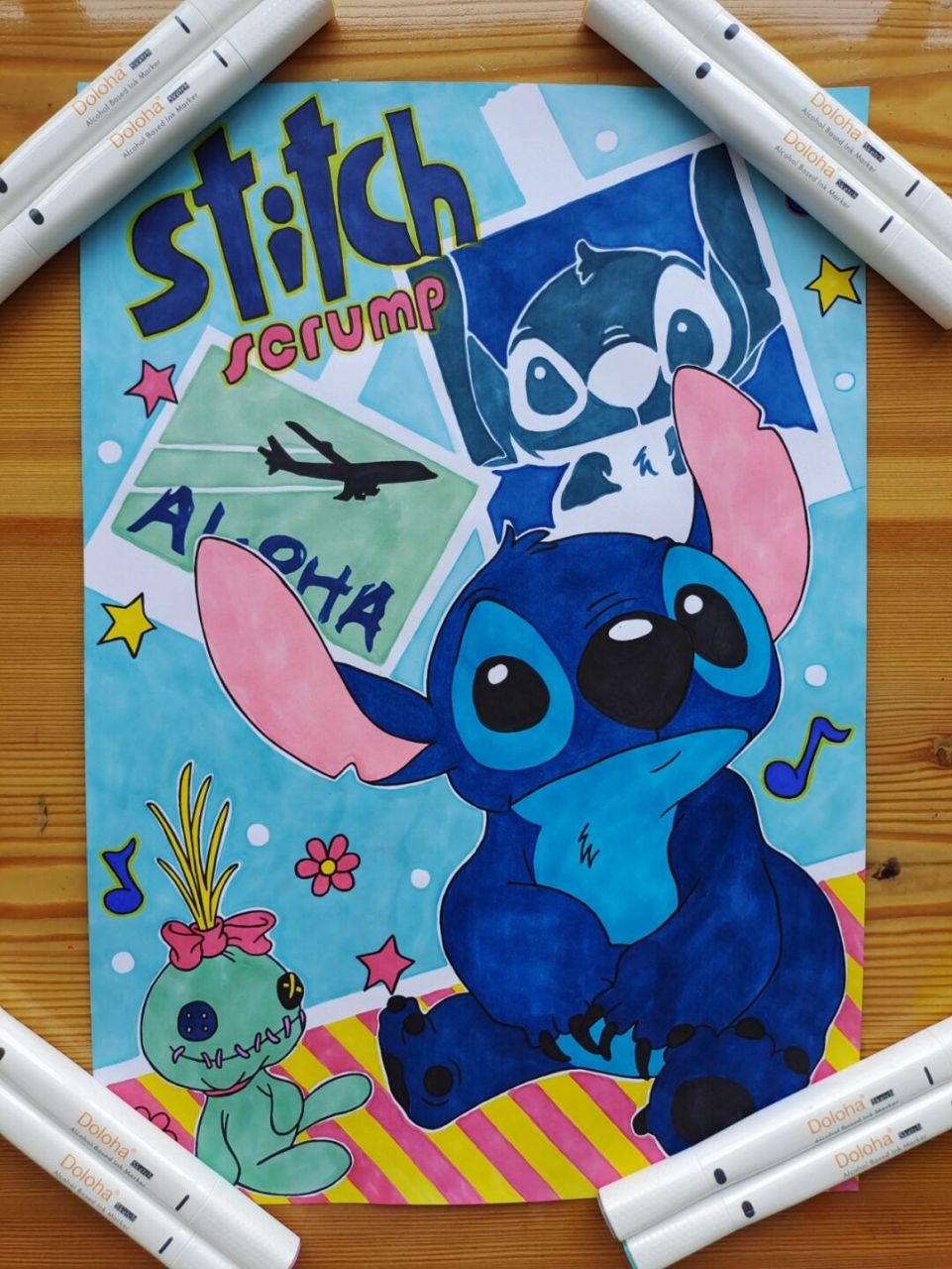 史迪仔手绘(附原图) 史迪仔手绘,最后一张原图,色号已标记,仅供参考.