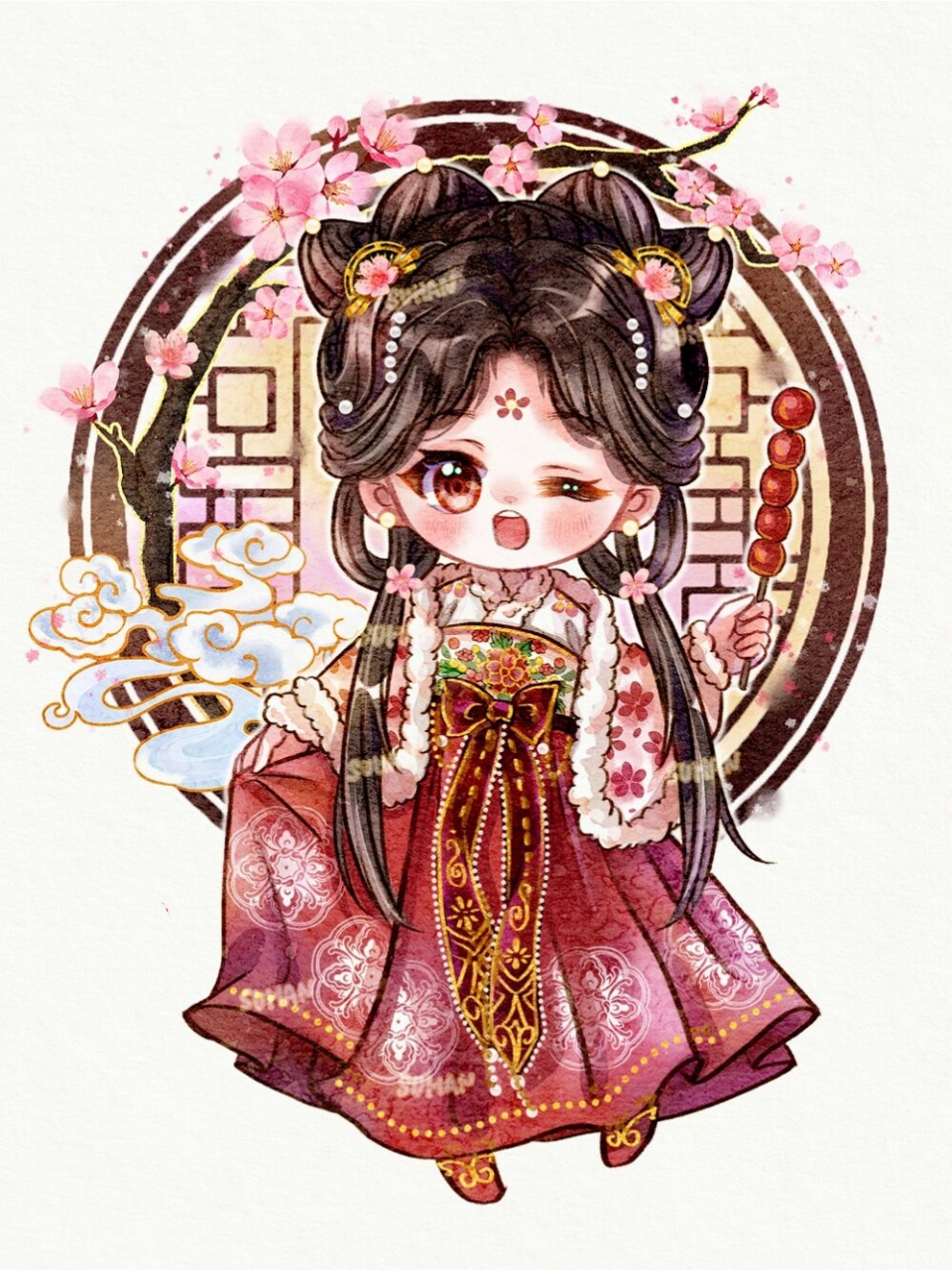 古风q版|十二花神系列之梅花 双11啦,新下单了一个笔记本电脑,现在的