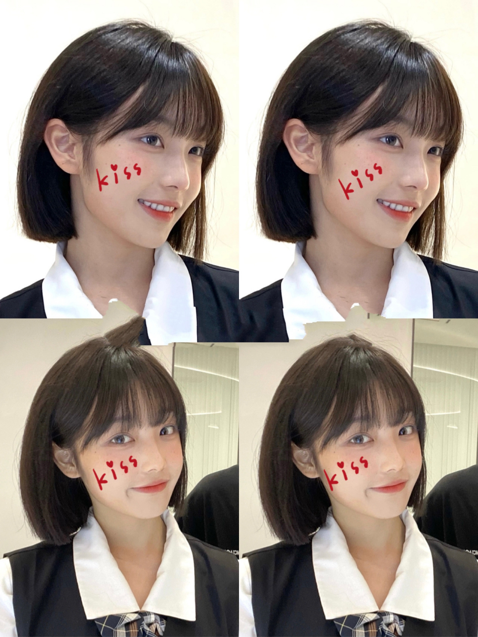 一刀切短发77刘海是真减龄又好看 一刀切短发居然可以这么甜 想不想