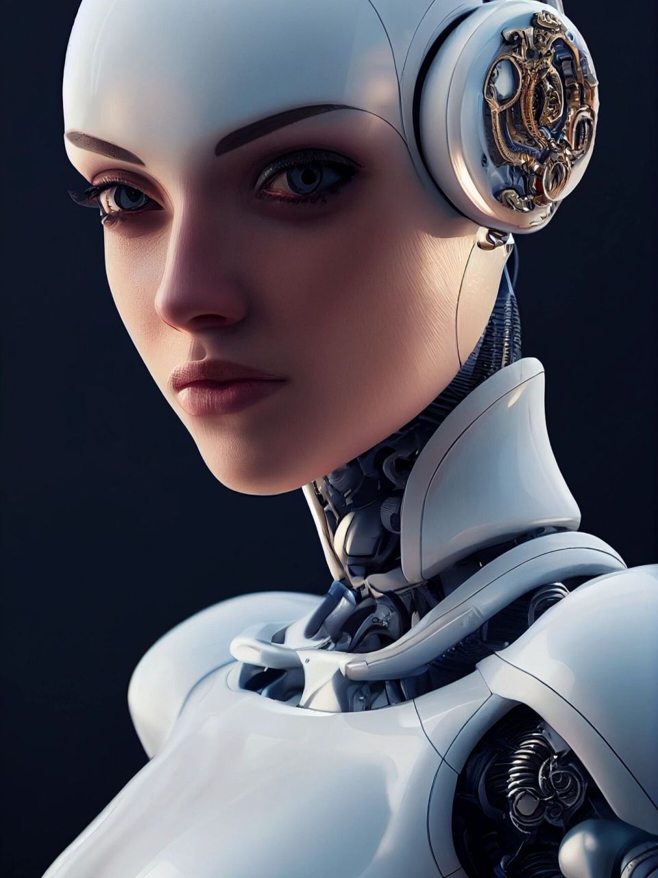 ai生成科技感女性机器人 分享国外设计师 lumartist