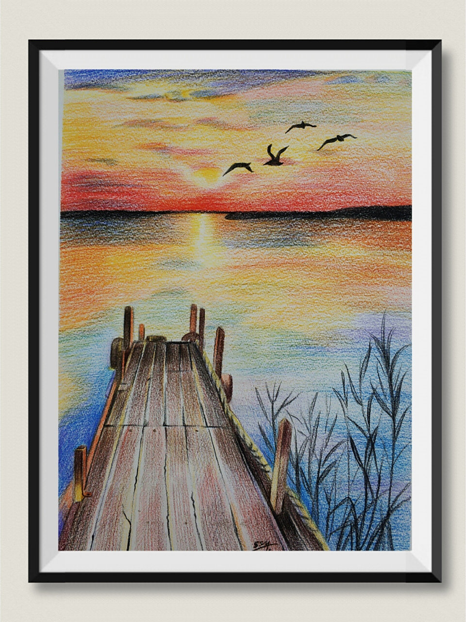 彩铅夕阳风景(含步骤)