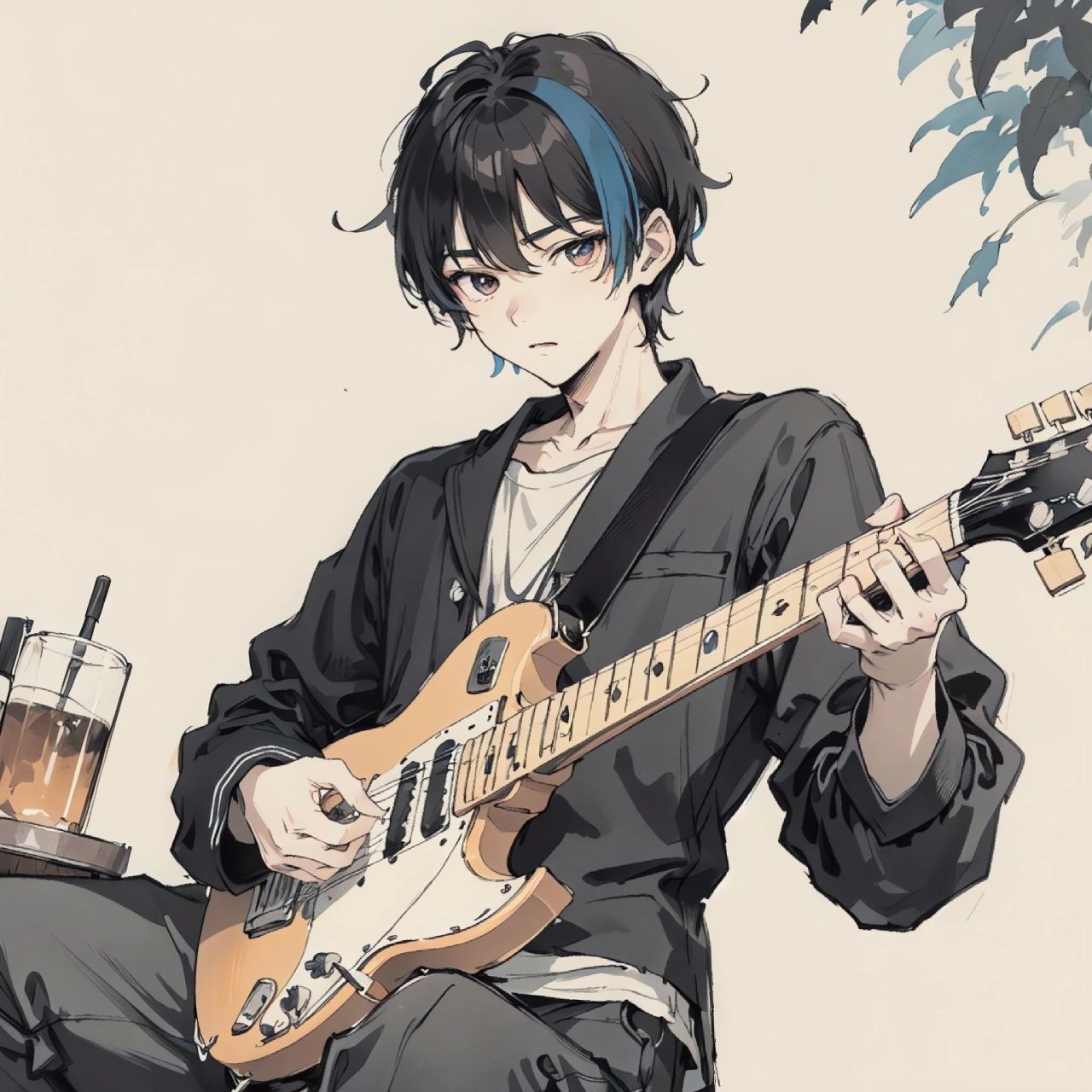 弹吉他的男生头像 78可自行拿图自用 78转载请注明出处 9792