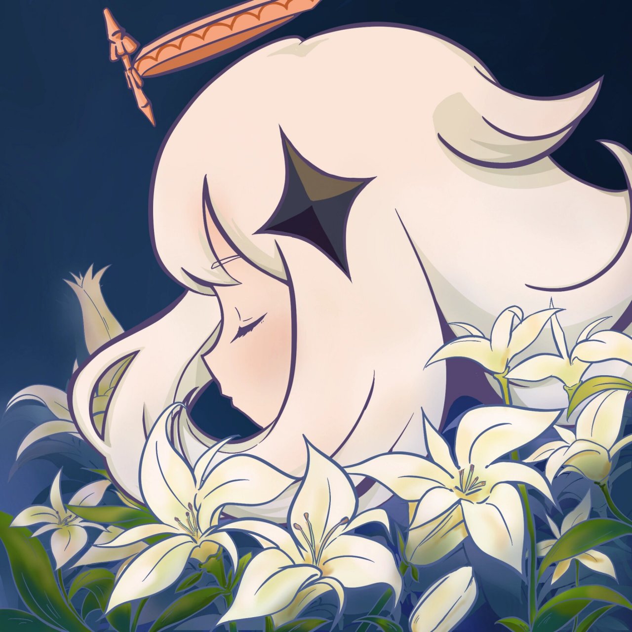 塞西莉亚花与小派蒙 摘一朵纯白色的花 ​塞西莉亚~塞西莉亚 ​看