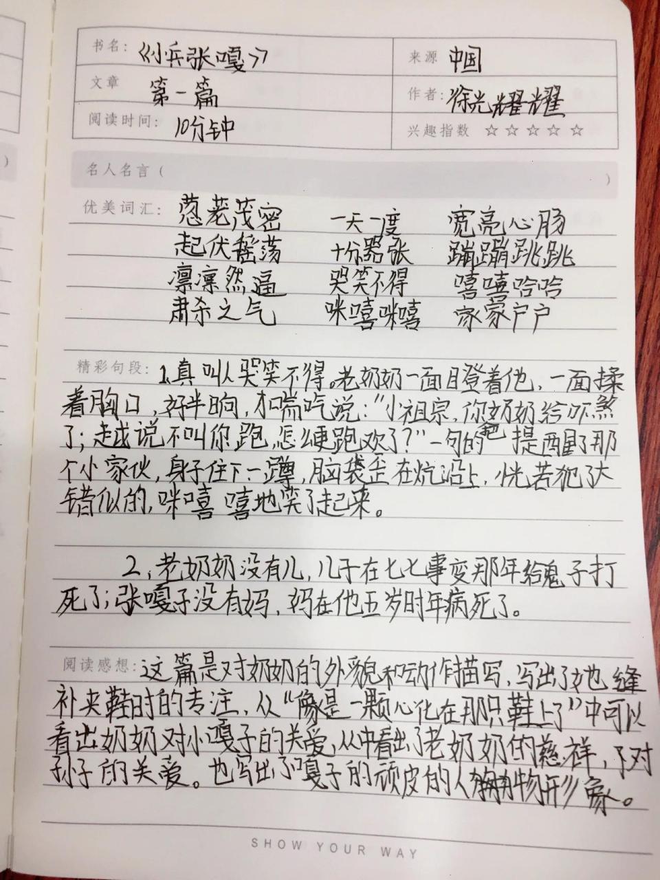 《小兵张嘎》读书笔记 《小兵张嘎》读书笔记第一章