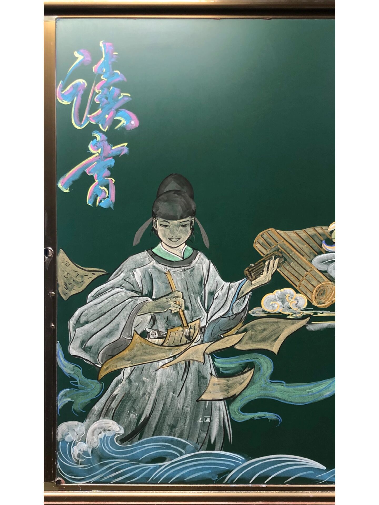 粉笔画一读书日黑板报(局部人物篇)附教程