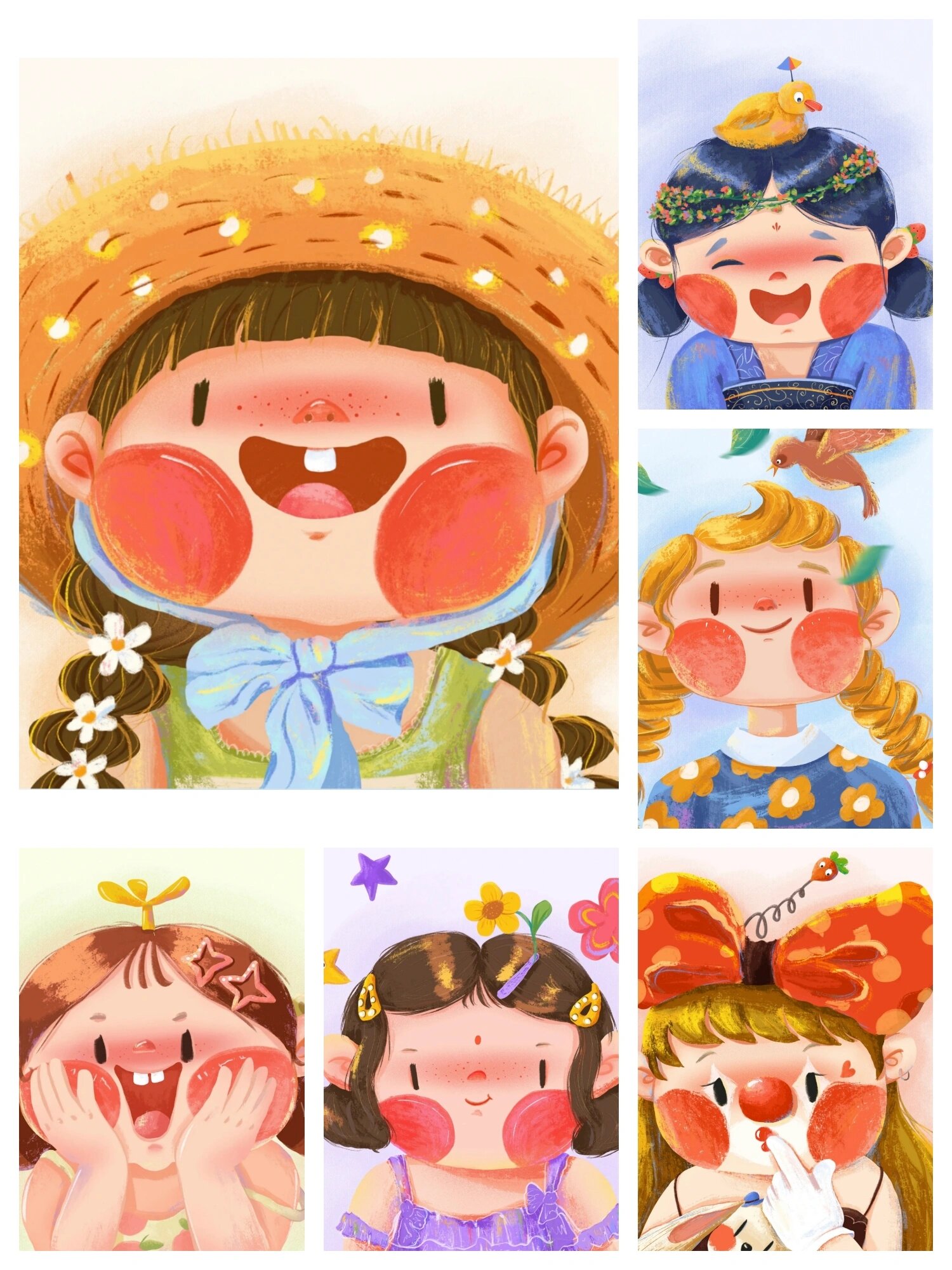 100组素材可爱的红脸蛋女孩