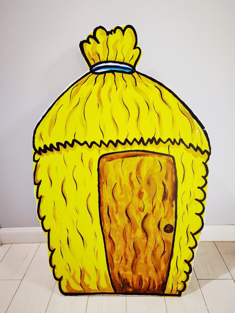 三只小猪的房子 幼儿园教材绘画 手绘分享 茅草屋