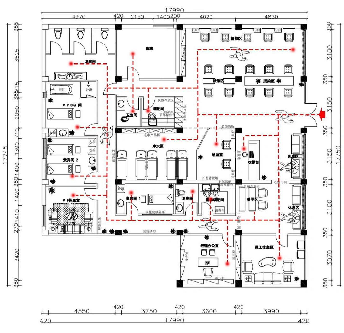 彩平图 功能分区图 动线分析图  功能分区图 一套代做
