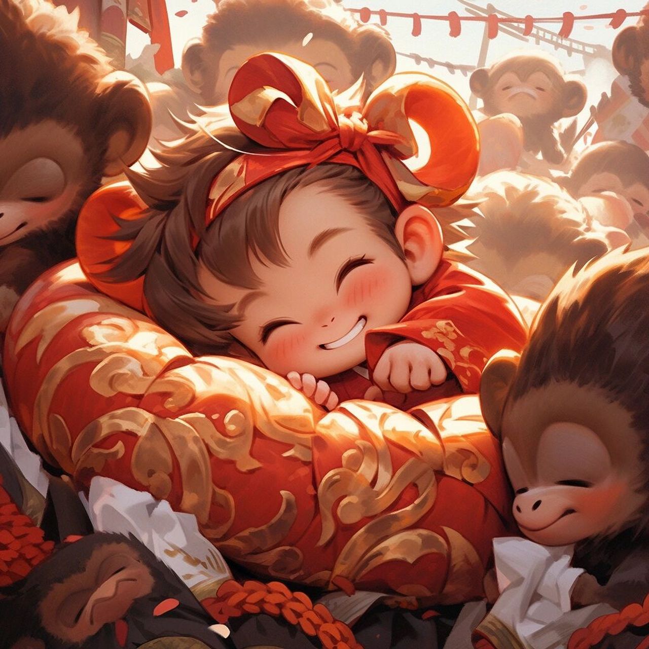 头像|生肖|猴(福娃款) 端午粽子×龙舟礼盒 青龙出海,麒麟降世 仙免