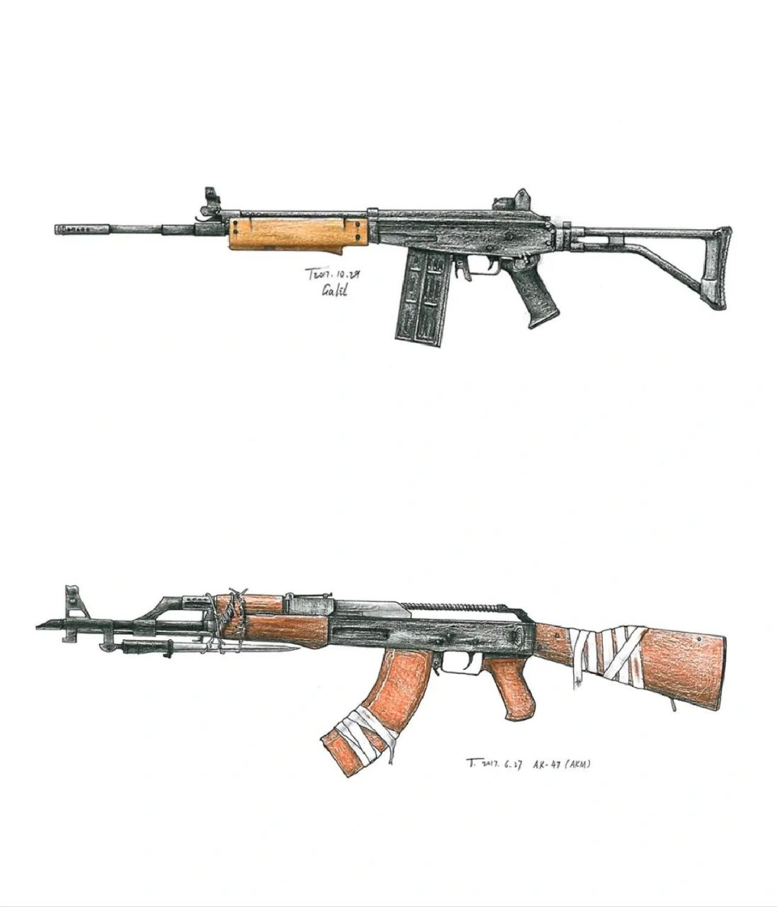 手绘一些经典轻武器