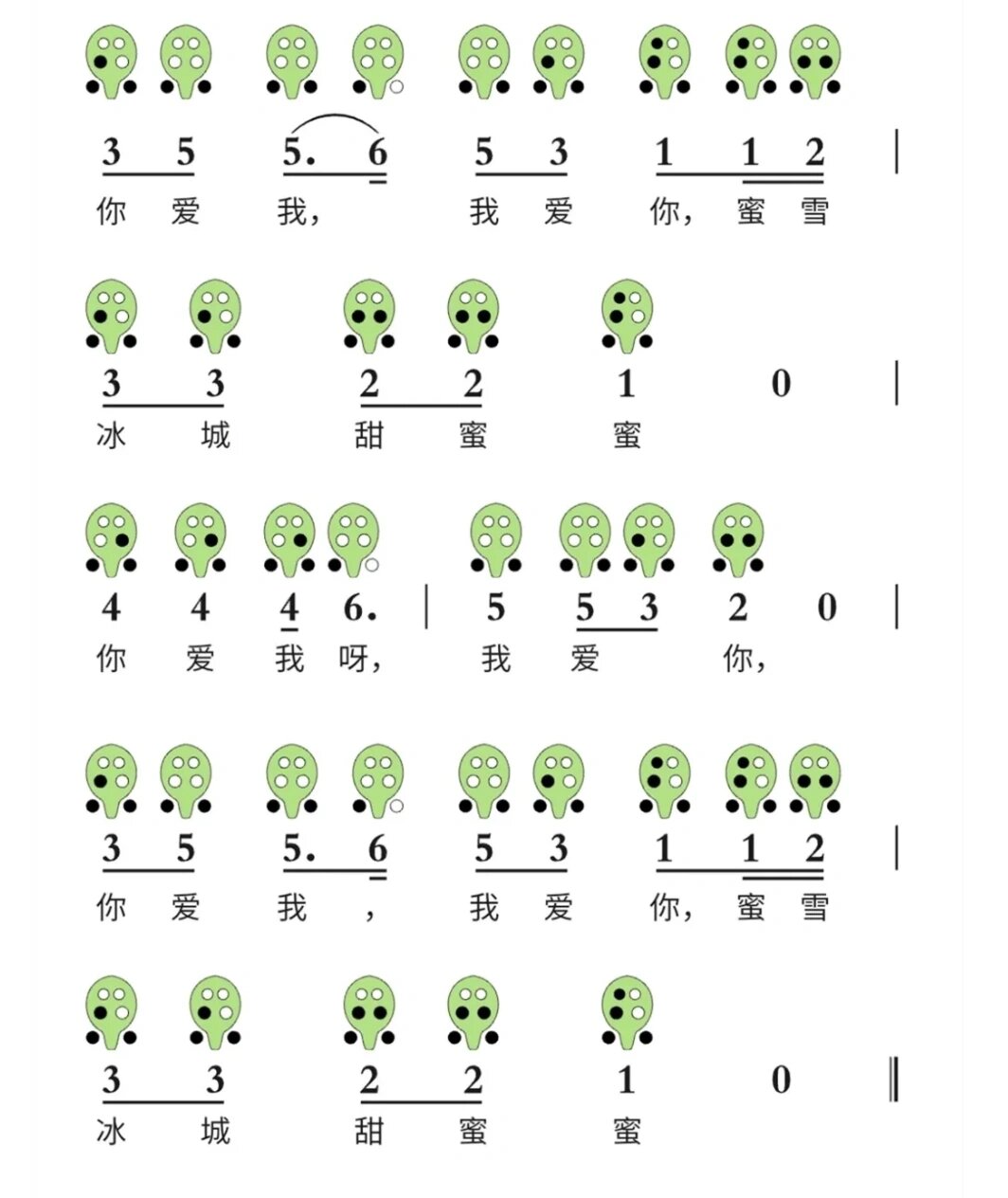蜜雪冰城笛子乐谱图片