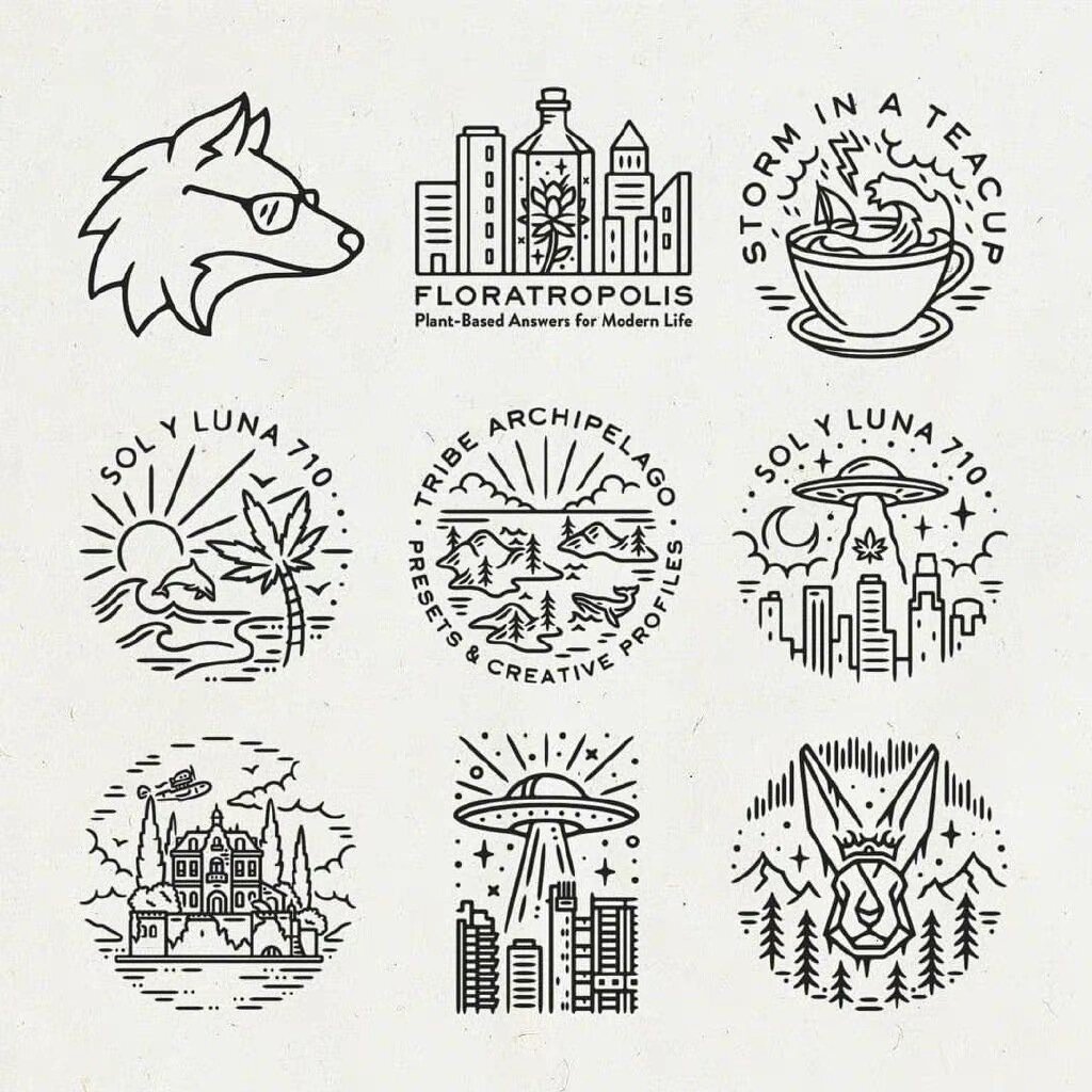 分享一组纯手绘的图形图标logo设计