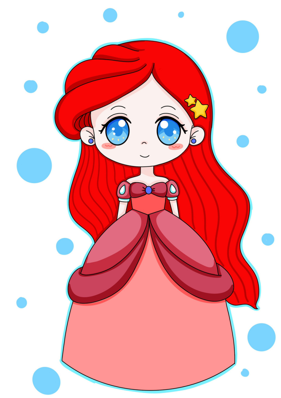 爱丽儿公主儿童创意画 公主人物画 #创意美术儿童画# #简笔画教程