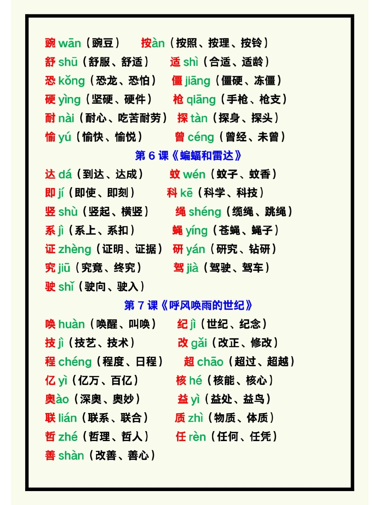 四年级语文上册《第1-4单元生字组词汇总