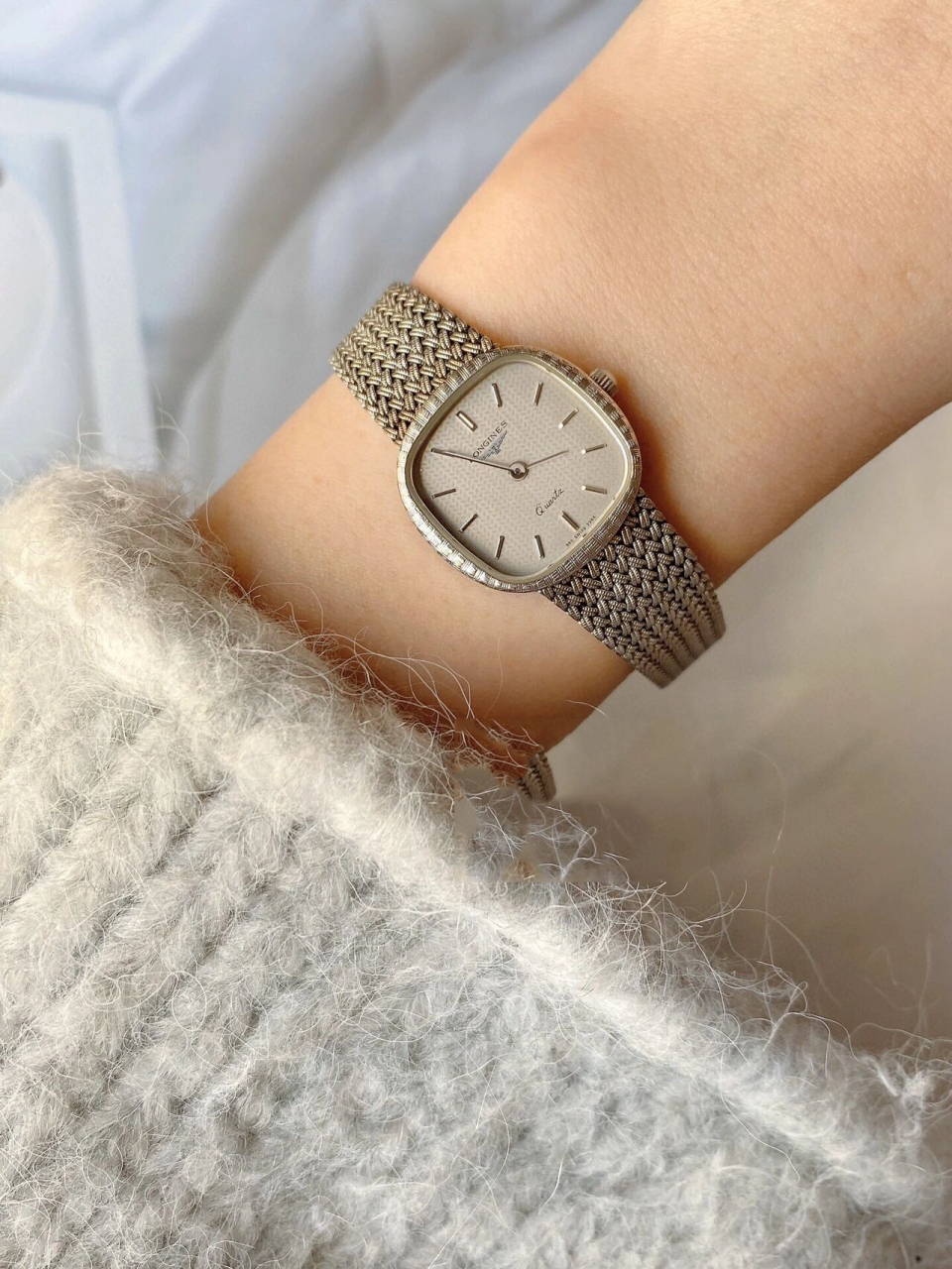 中古表白月光 | longines浪琴银麦穗石英表 longines浪琴银麦穗编织纹