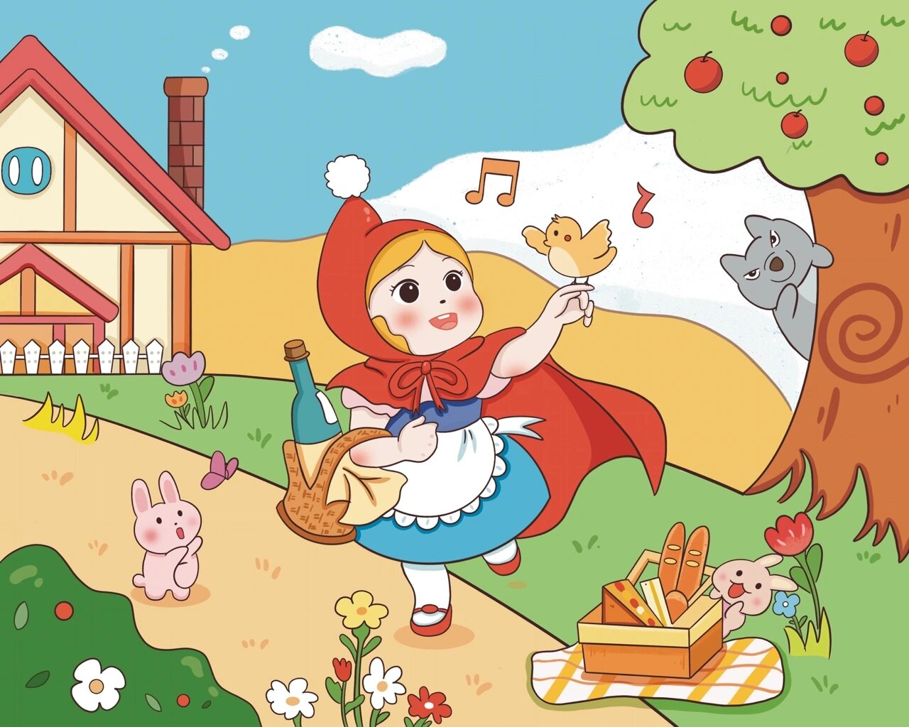 童话系列插画—小红帽