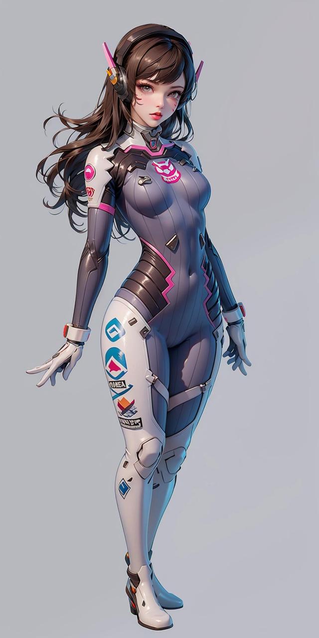 守望先锋dva 二次元美少女 手机壁纸