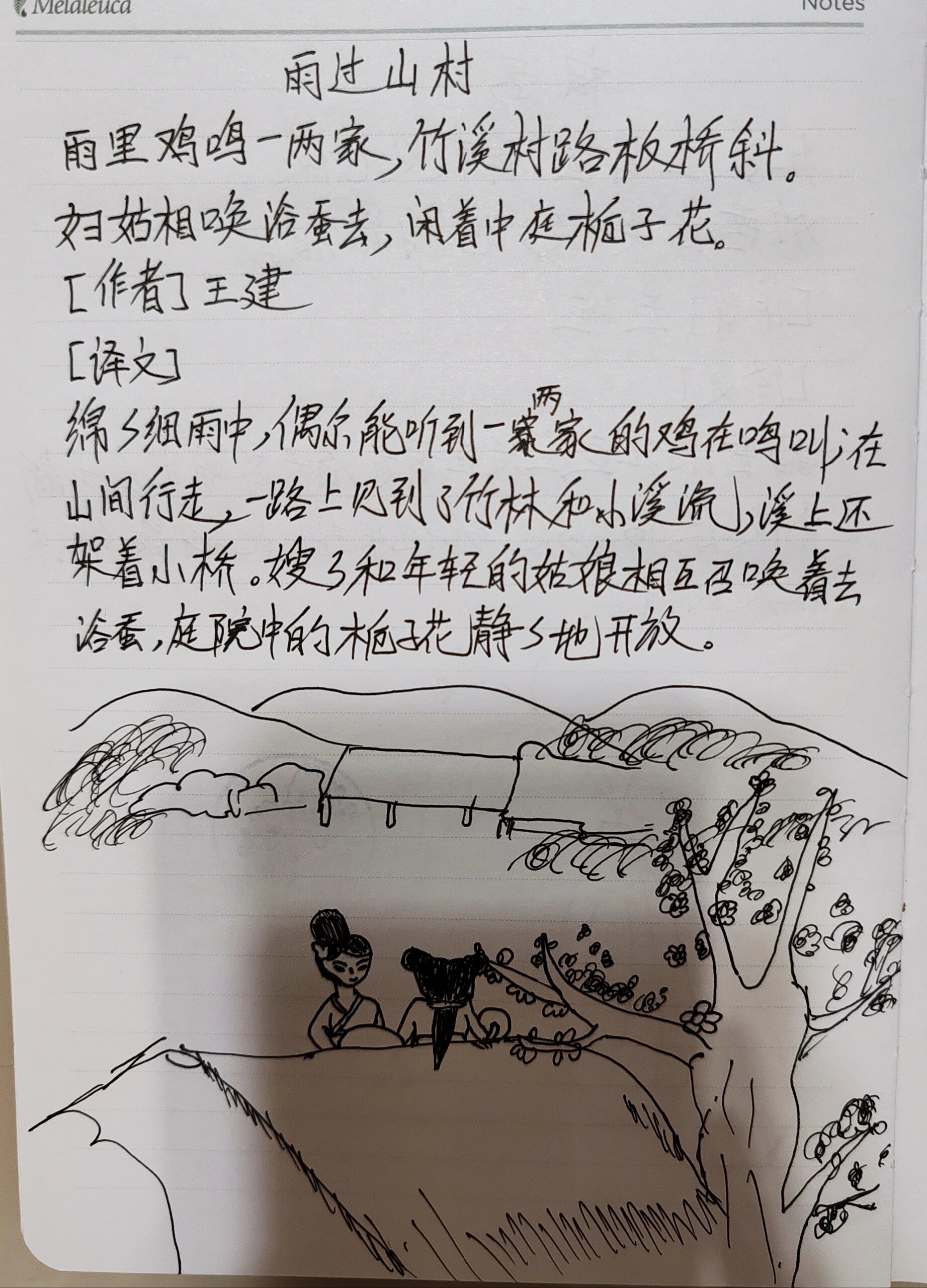 诗配画之《雨过山村》