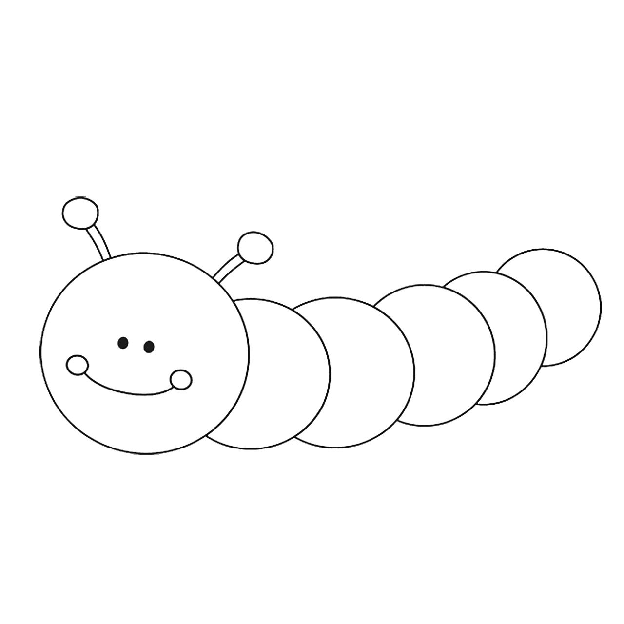 毛毛虫简笔画涂色