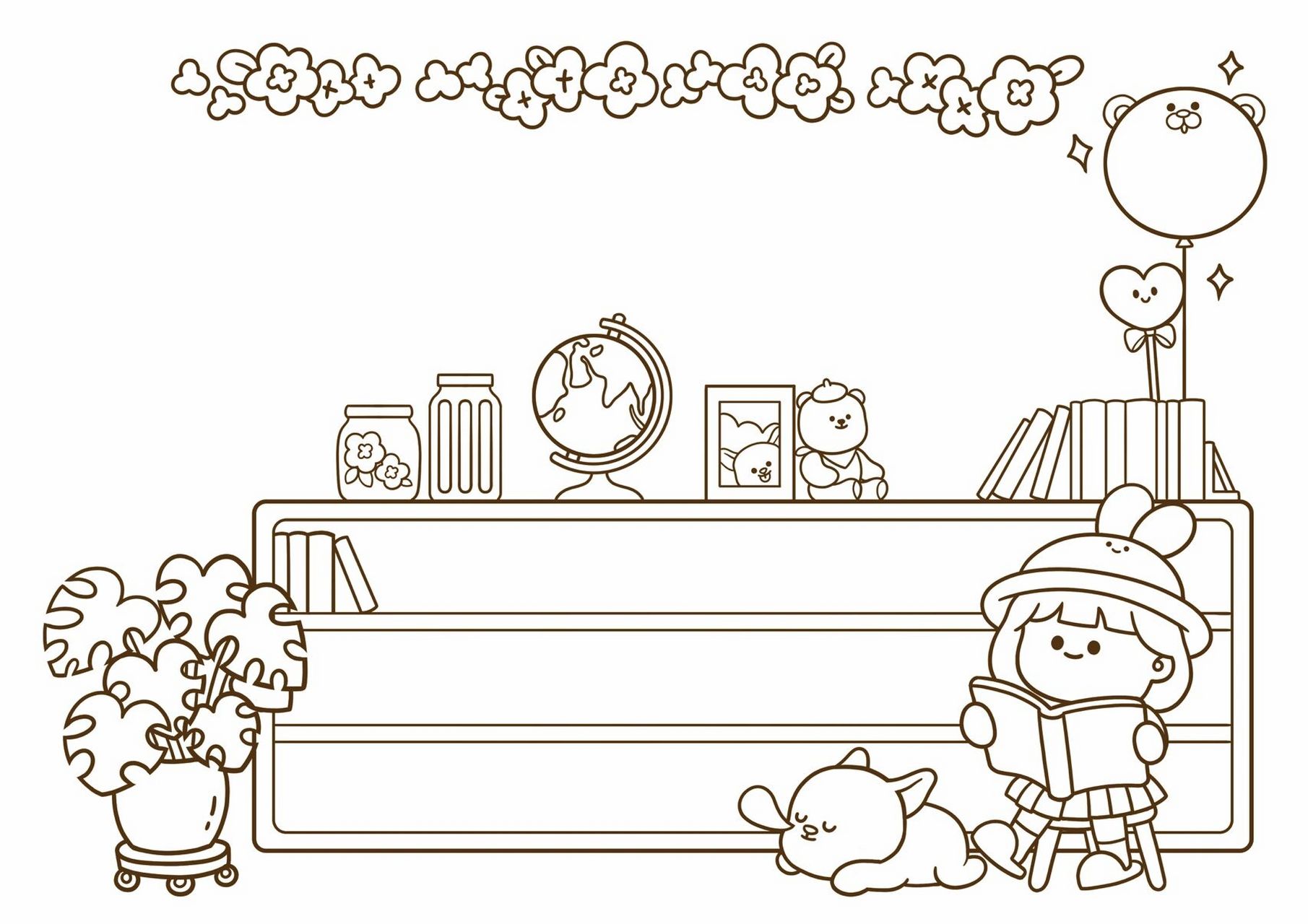 原创98我爱读书/读书小报手抄报手帐模板 恬花花简笔画小课堂第84课