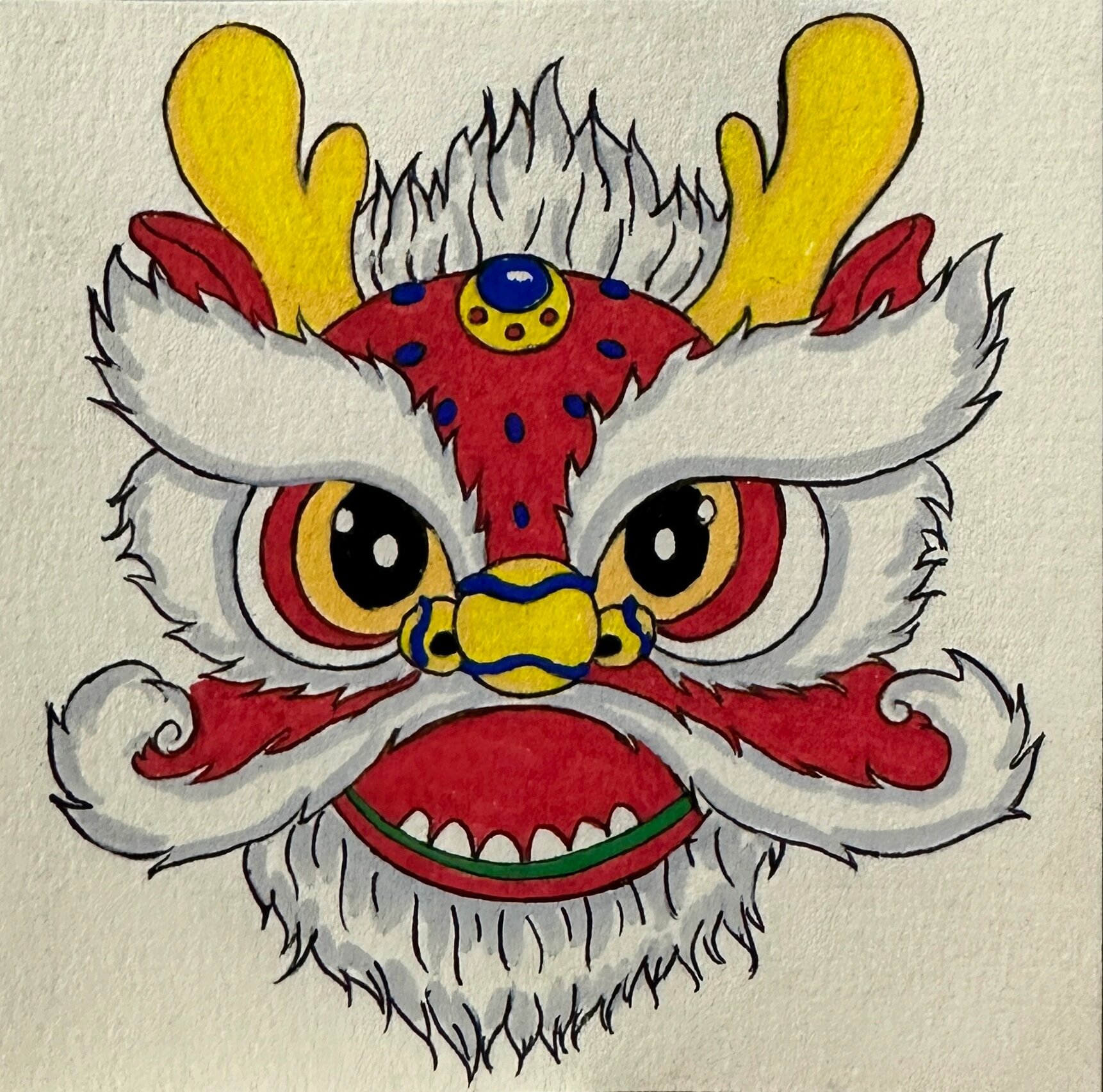 新年快乐 一起来画醒狮吧