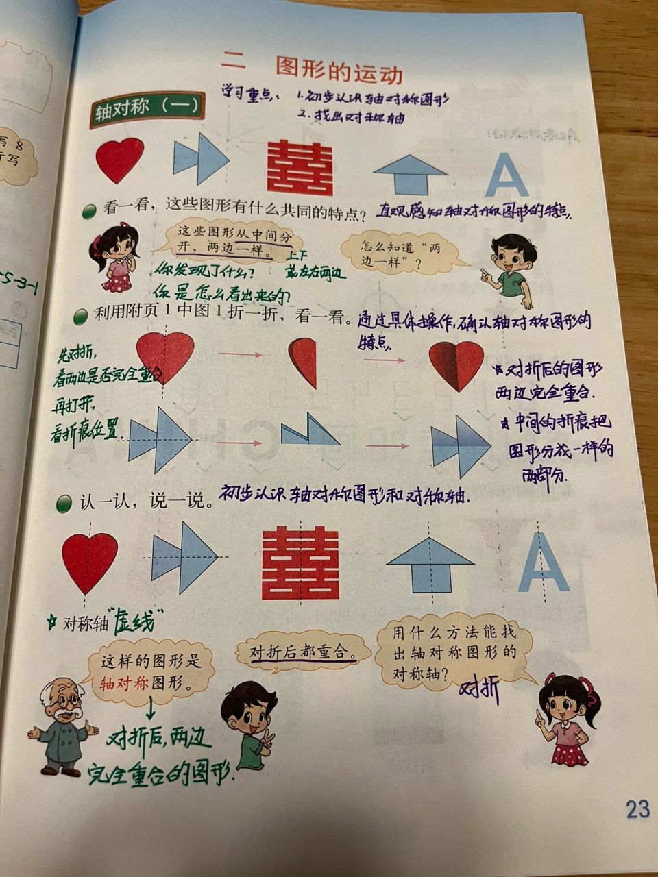 三年级下册数学第二单元《图形的运动》 98本单元学习内容: 	 第1