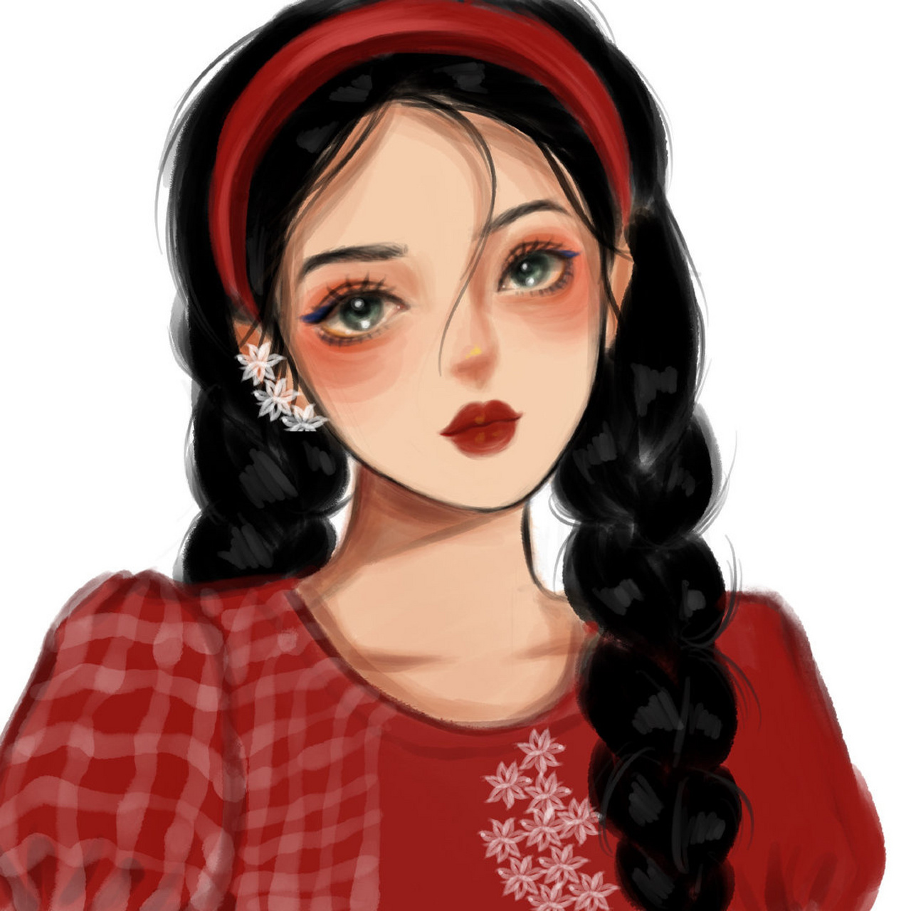 新年红衣女孩喜庆微信头像 过年卡通喜庆红衣女孩,总有一款适合你