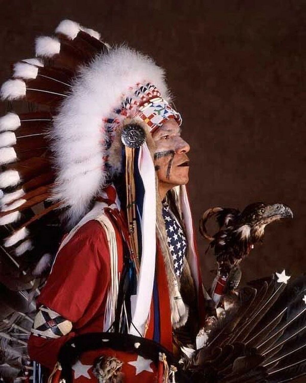 印第安人独特的头饰 | 鹰羽冠07 过去冠上的每根羽毛都与自己的战绩
