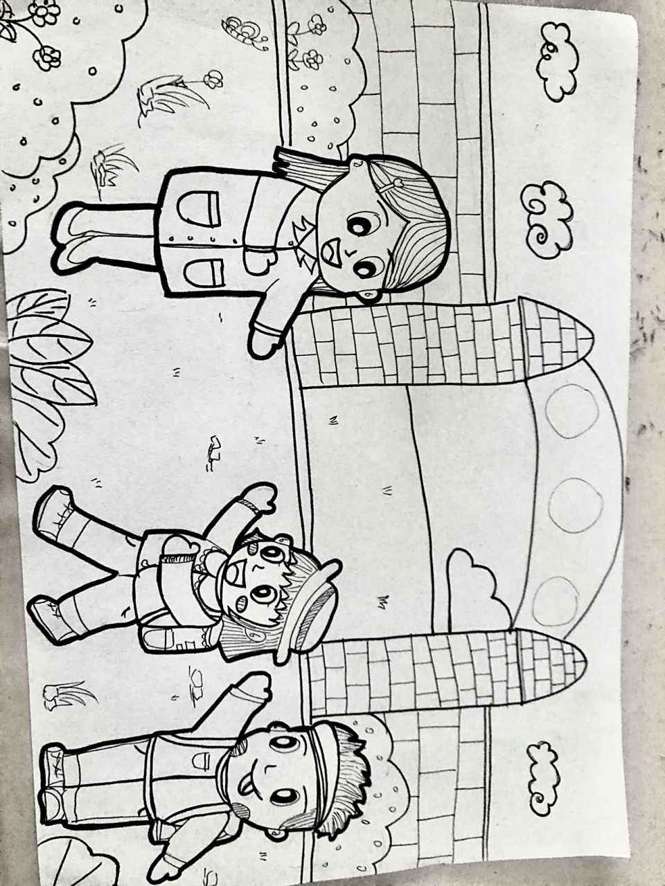 幼儿主题简笔画之我上幼儿园 老师早上好 我爱幼儿园 (好久没画了 手