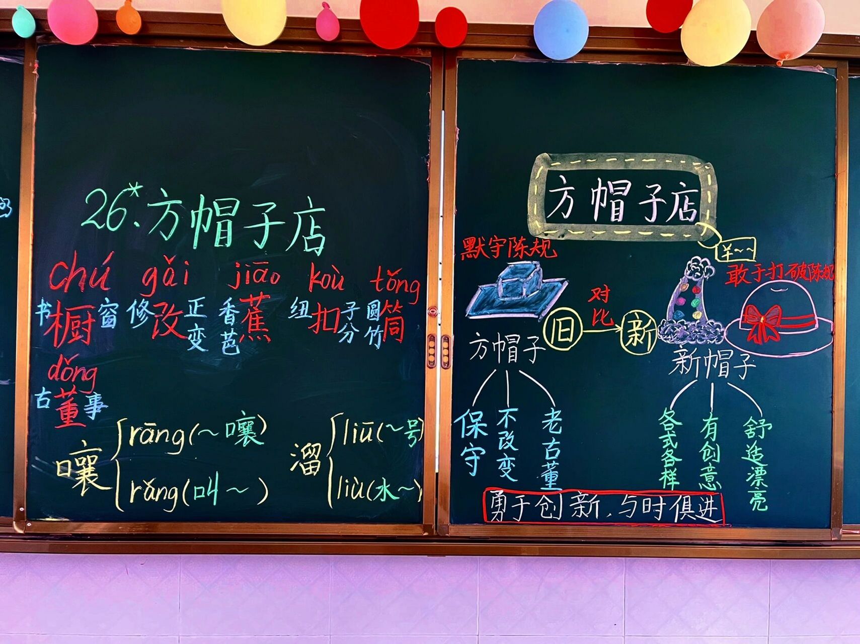 三年级下册《方帽子店》板书及课堂笔记