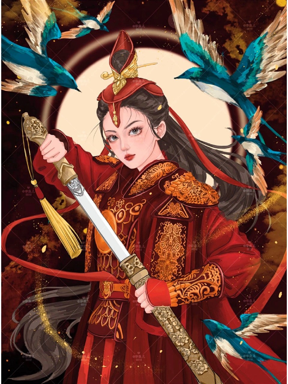 分享日常绘画——穆桂英 三国女武将之穆桂英. 以商用不可二传二改哦.