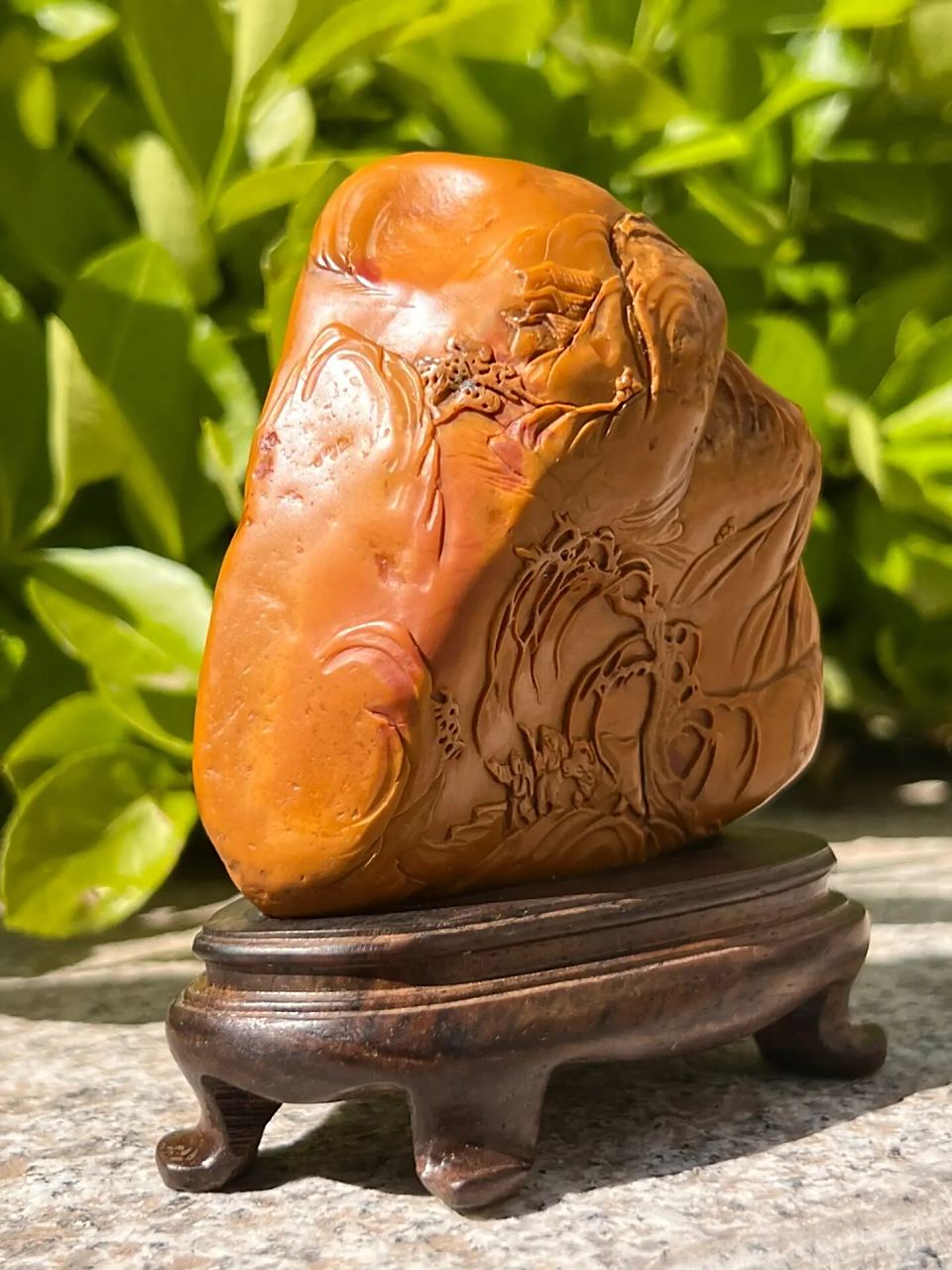 寿山石顶级鹿目田摆件 重281克 开门鹿目,皮相顶级,纯的像一张黄纸