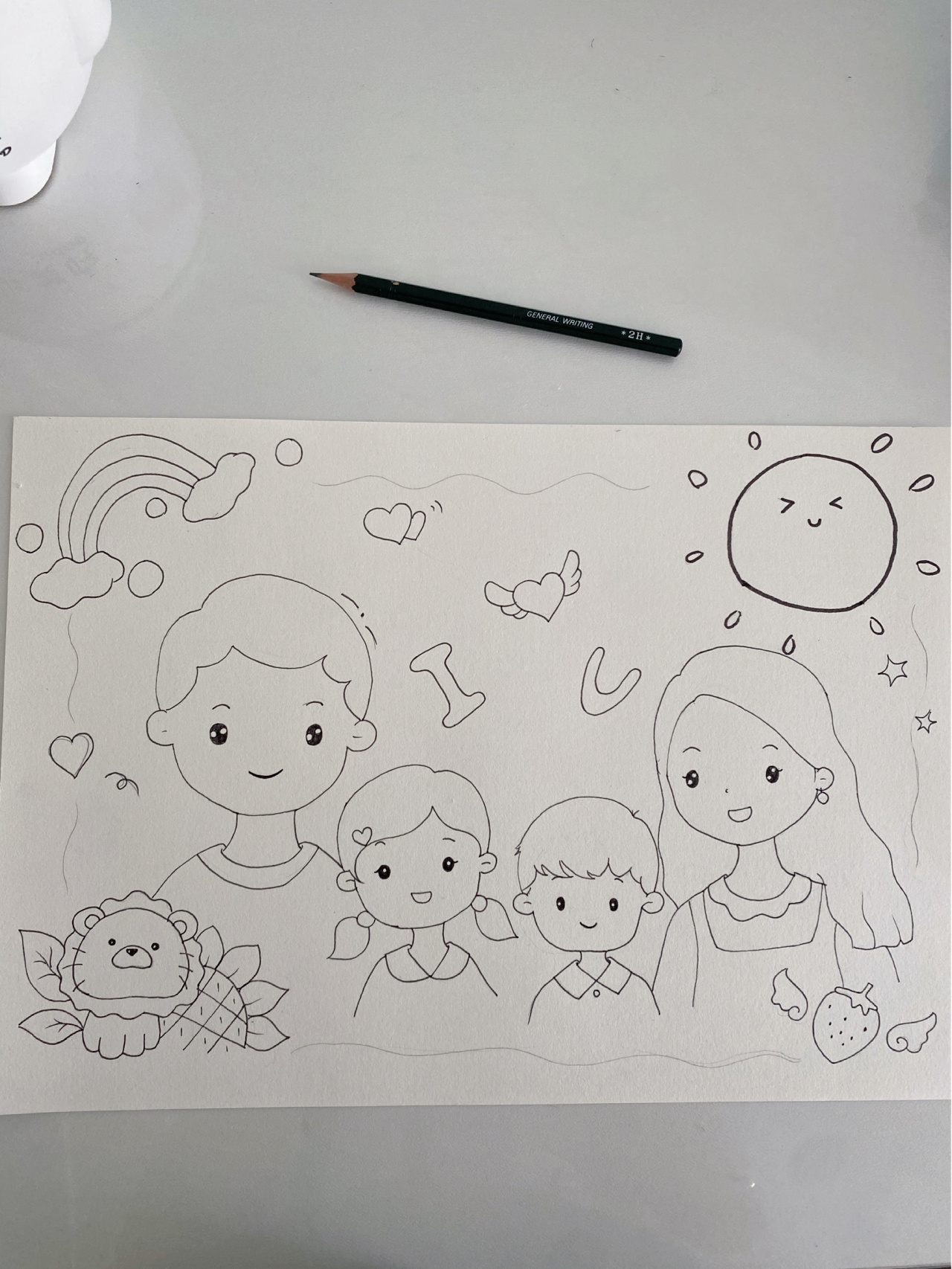 简笔画 一家四口