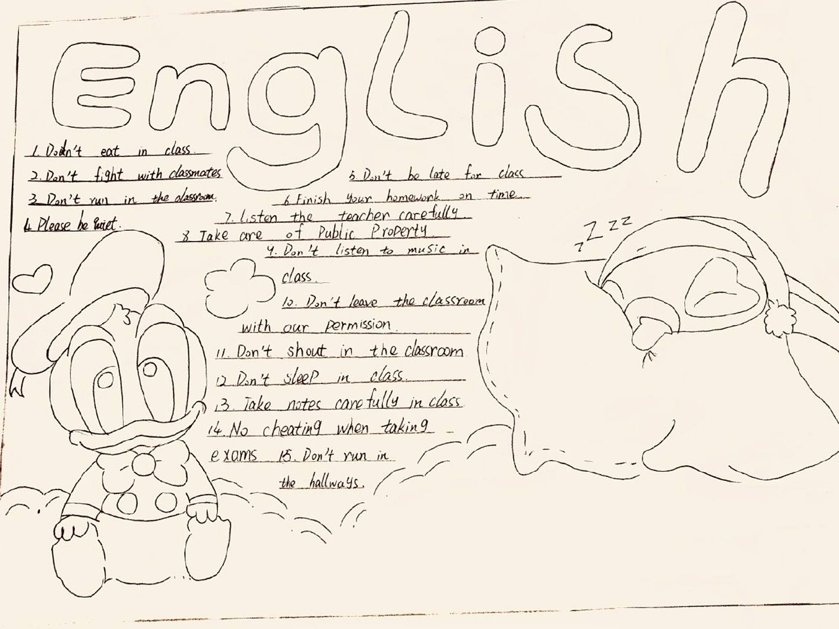 关于规则的英语手抄报 涂色看个人喜好97