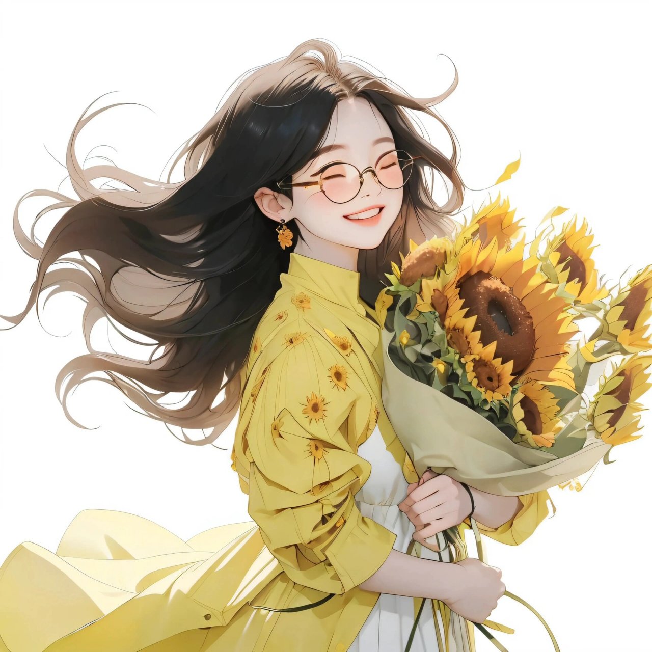 女生头像99996992向日葵治愈系97  入目无他人四下皆是你你