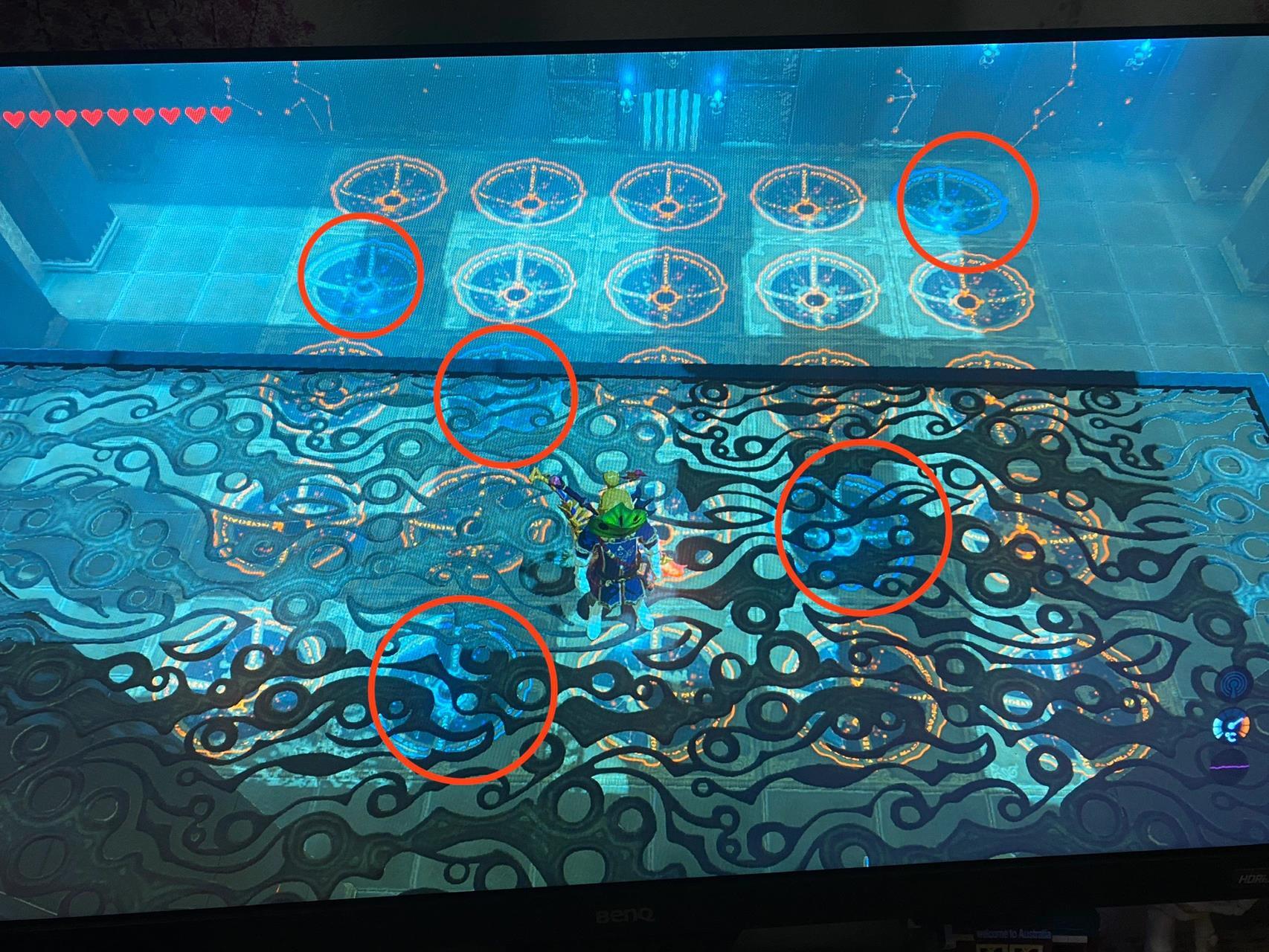 希贝·尼罗神庙就按图2放 就是两个神庙的球阵互换的意思  双子山有点