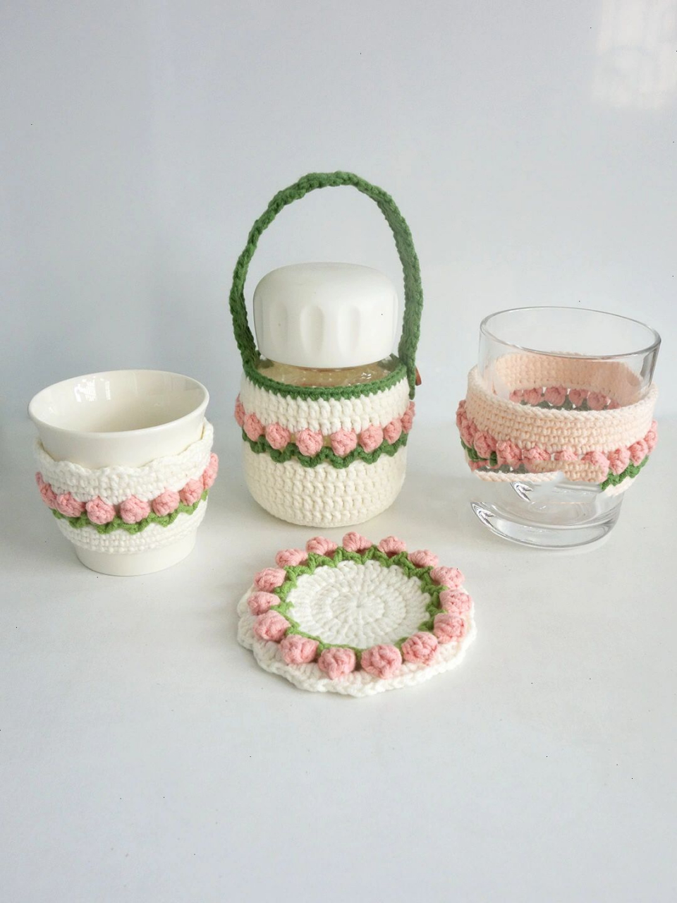 钩针 | 郁金香杯套编织(附解) 钩针:2.